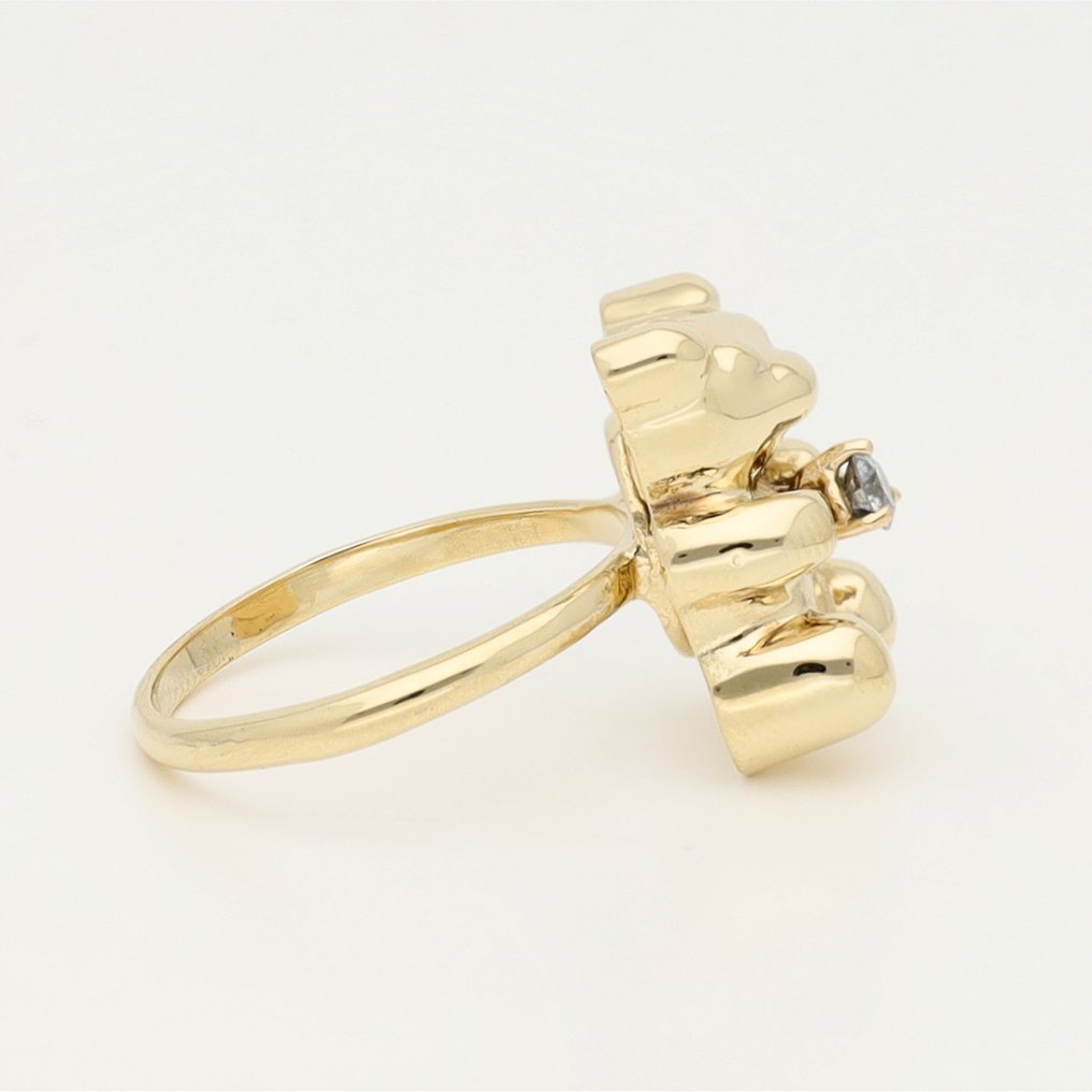 Bague - 14 carats Or jaune Diamant (Naturelle)  - Bière #4.3