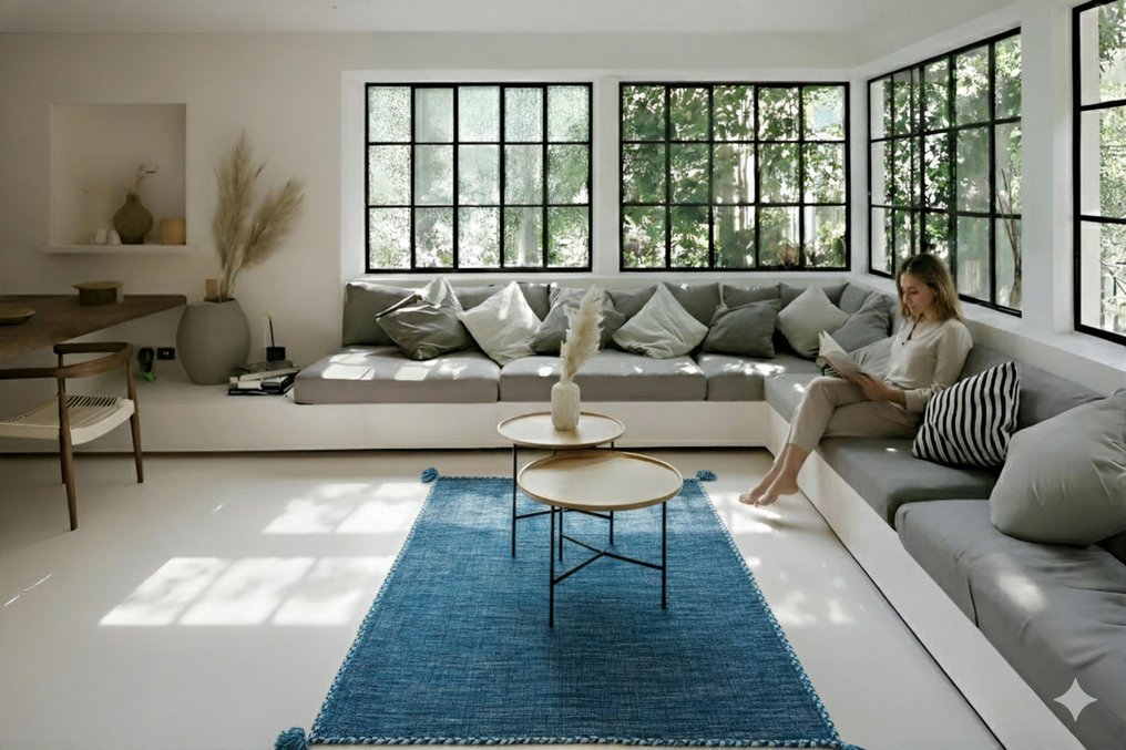 Modernes Blau - Teppich - 200 cm - 140 cm - unbenutzter Zustand #3.2