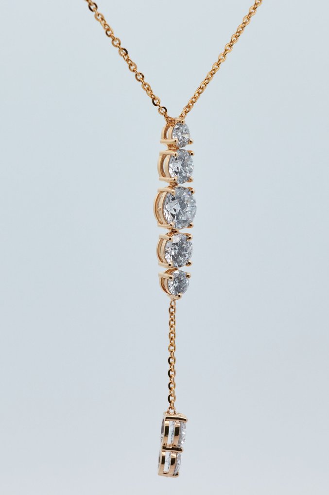没有保留价 - 项链 - 14K包金 黄金 - 2.10ct. tw. 钻石 (实验室培育) - 钻石 #1.0