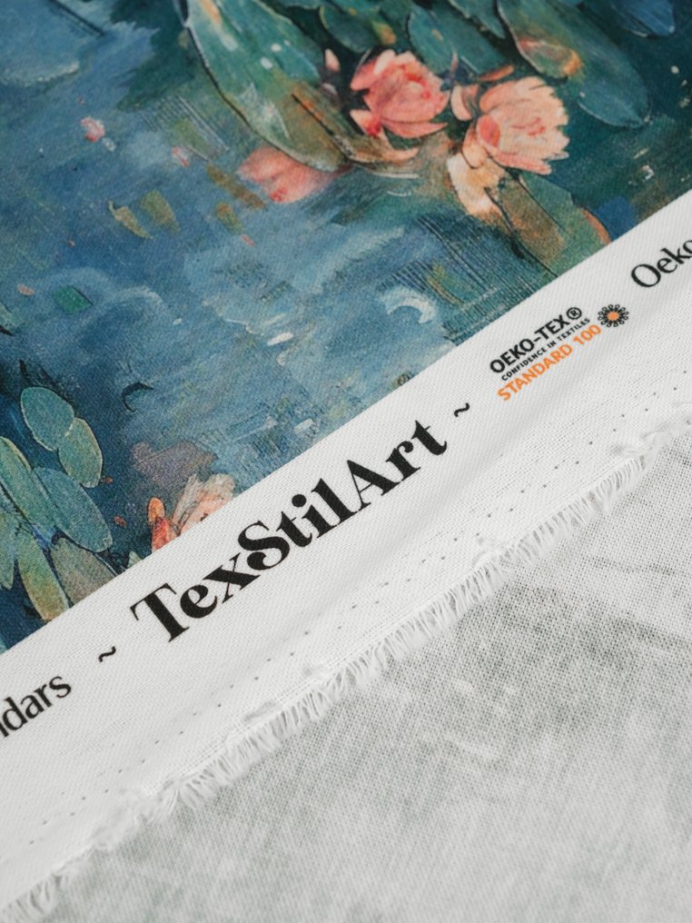 免费送货！TexStilArt - 水百合 - 独家100%纯棉Oeko-Tex面料 - 室内装潢面料  - 3 m - 3 m #1.0