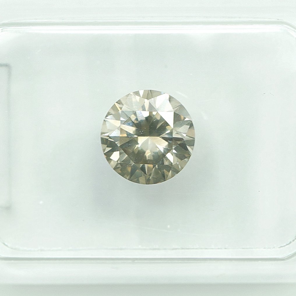 1 pcs Διαμάντι  (Φυσικού χρώματος)  - 1.04 ct - Στρογγυλό - Light Κιτρινωπό Γκρίζο - SI2 - Gem Report Antwerp (GRA) #1.0