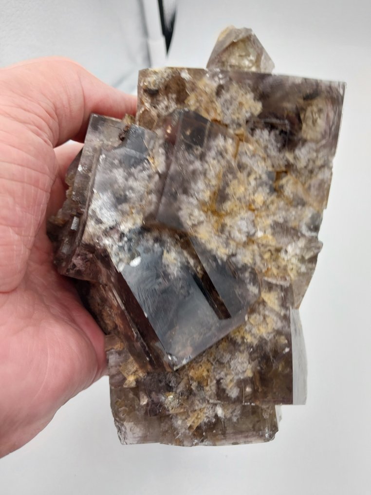 Fluoryt Kryształy - Wysokość: 160 mm - Szerokość: 90 mm- 1595 g - (1) #1.0