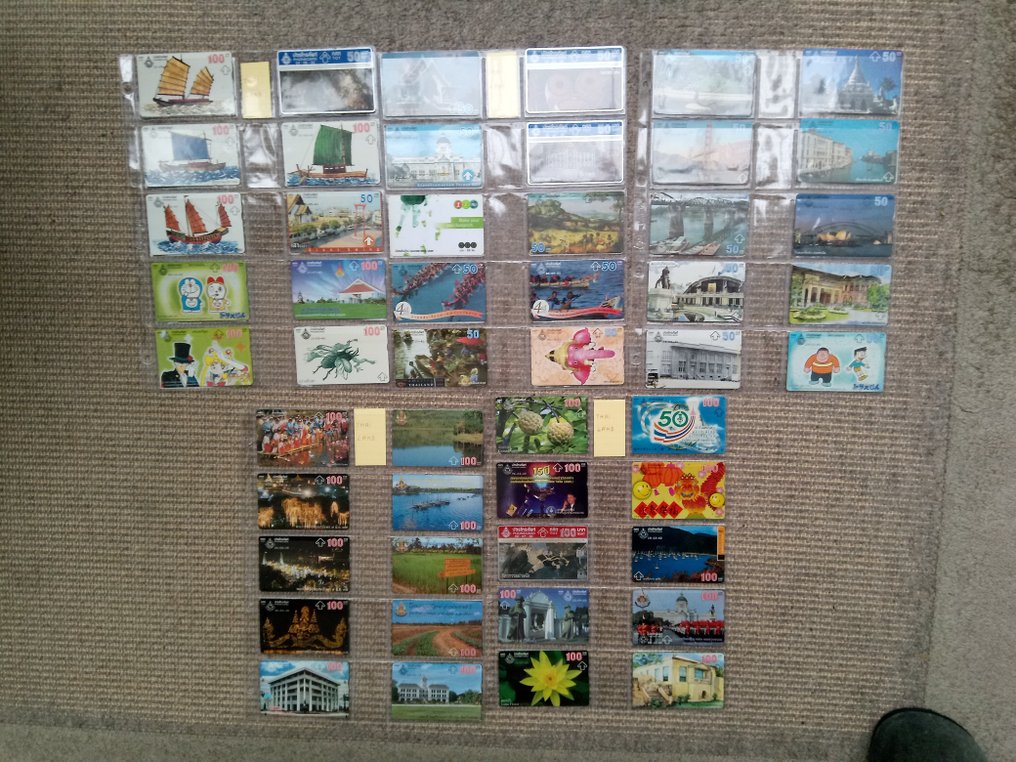 電話卡系列 - 泰国的150张电话卡，配有塑料地图 #1.0