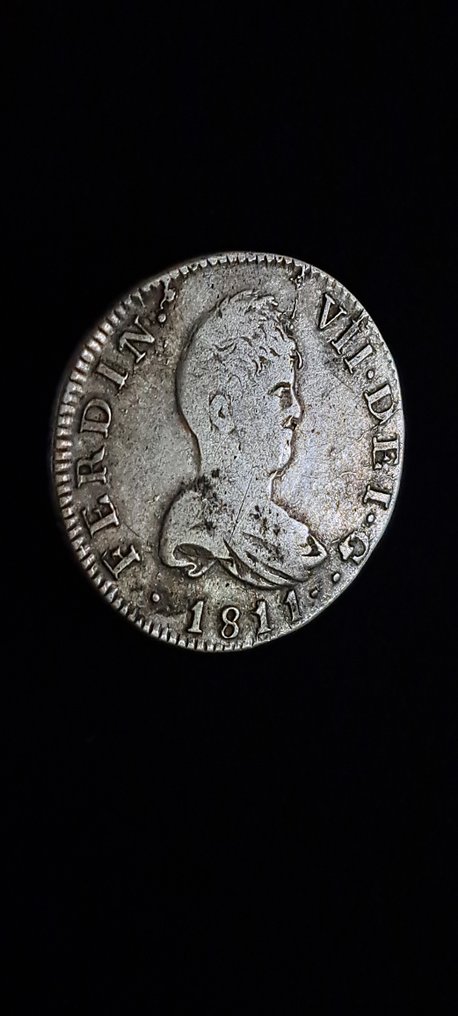 Spanien. Fernando VII. 2 Reales 1811 Cataluña SF  (Utan reservationspris) #1.0