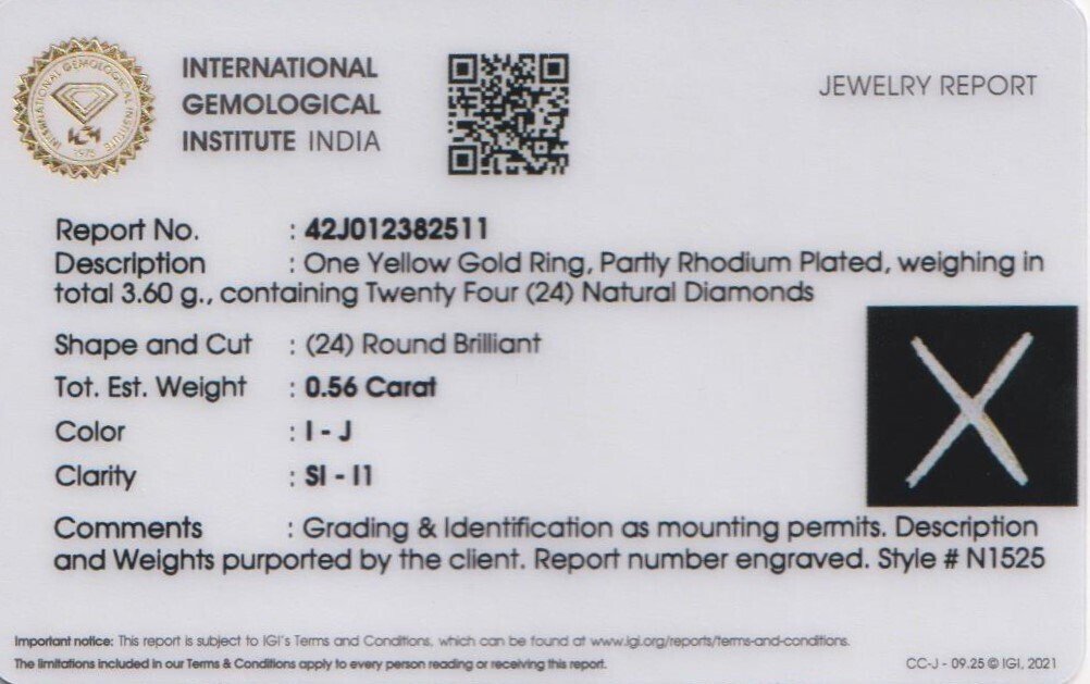 Δαχτυλίδι - 14 καράτια Κίτρινο χρυσό - 0.56ct. tw. Διαμάντι (Φυσικό) - Δαχτυλίδι διαμαντιών σταυρωτού σχήματος #2.1