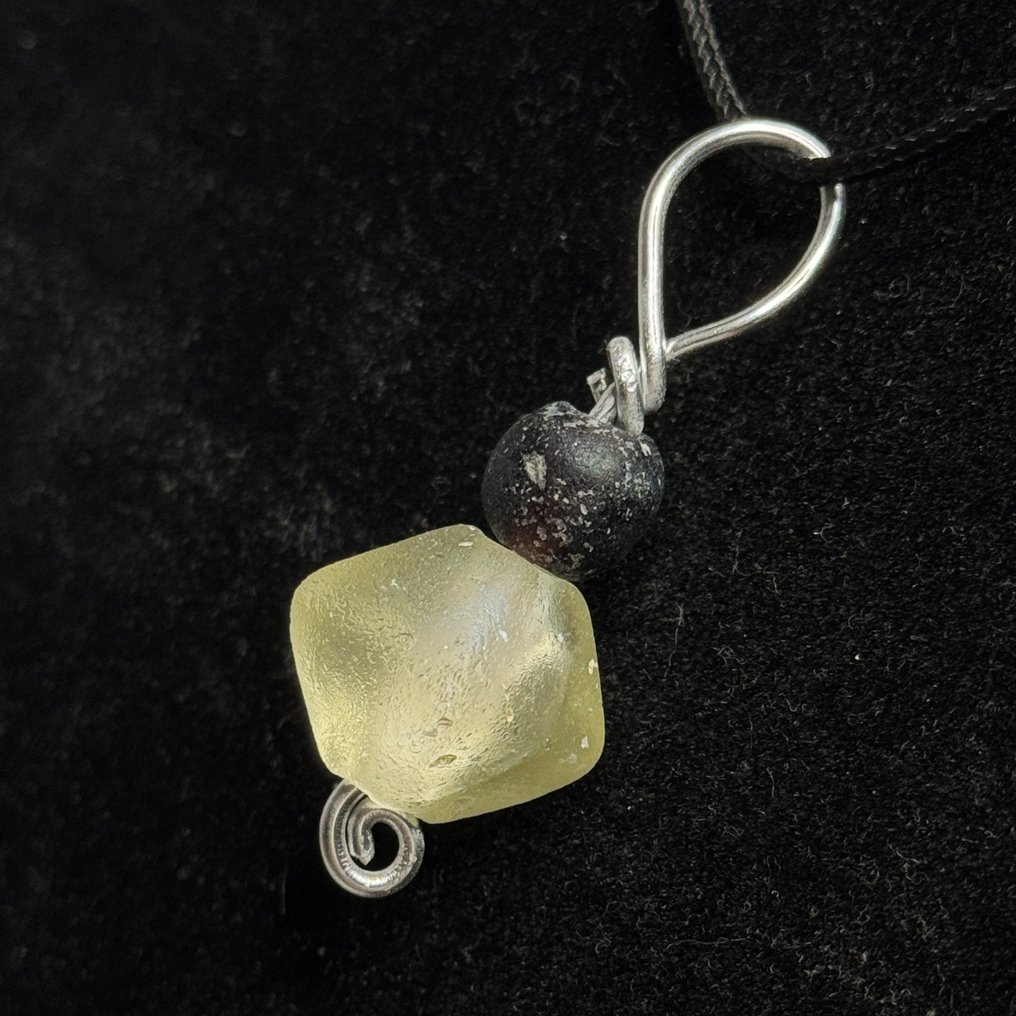 古罗马,共和国 玻璃 古罗马玻璃珠项链——公元1至3世纪左右 (没有保留价) #1.0