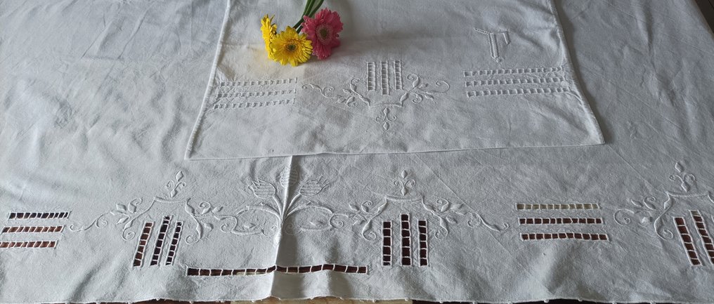 梦想床单或祖父母宝箱的帘子，配有精美的手工刺绣。 - 床單 (2)  - 225 cm - 150 cm #2.1