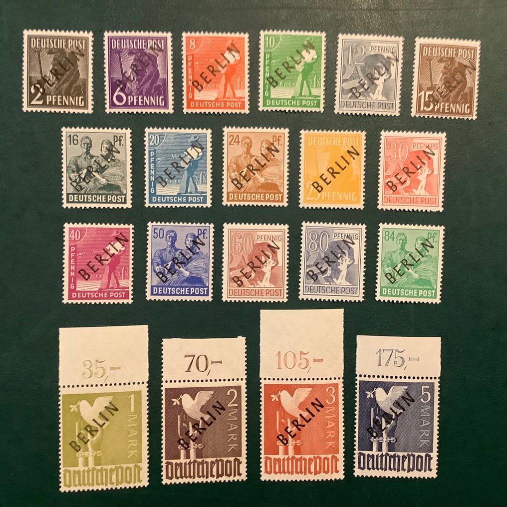 Βερολίνο 1948 - Ζωγραφική με μαύρη επικάλυψη όπου οι αξίες των σημάτων με OR έχουν λάβει άψογη πιστοποίηση από - Michel 1/20 #3.2