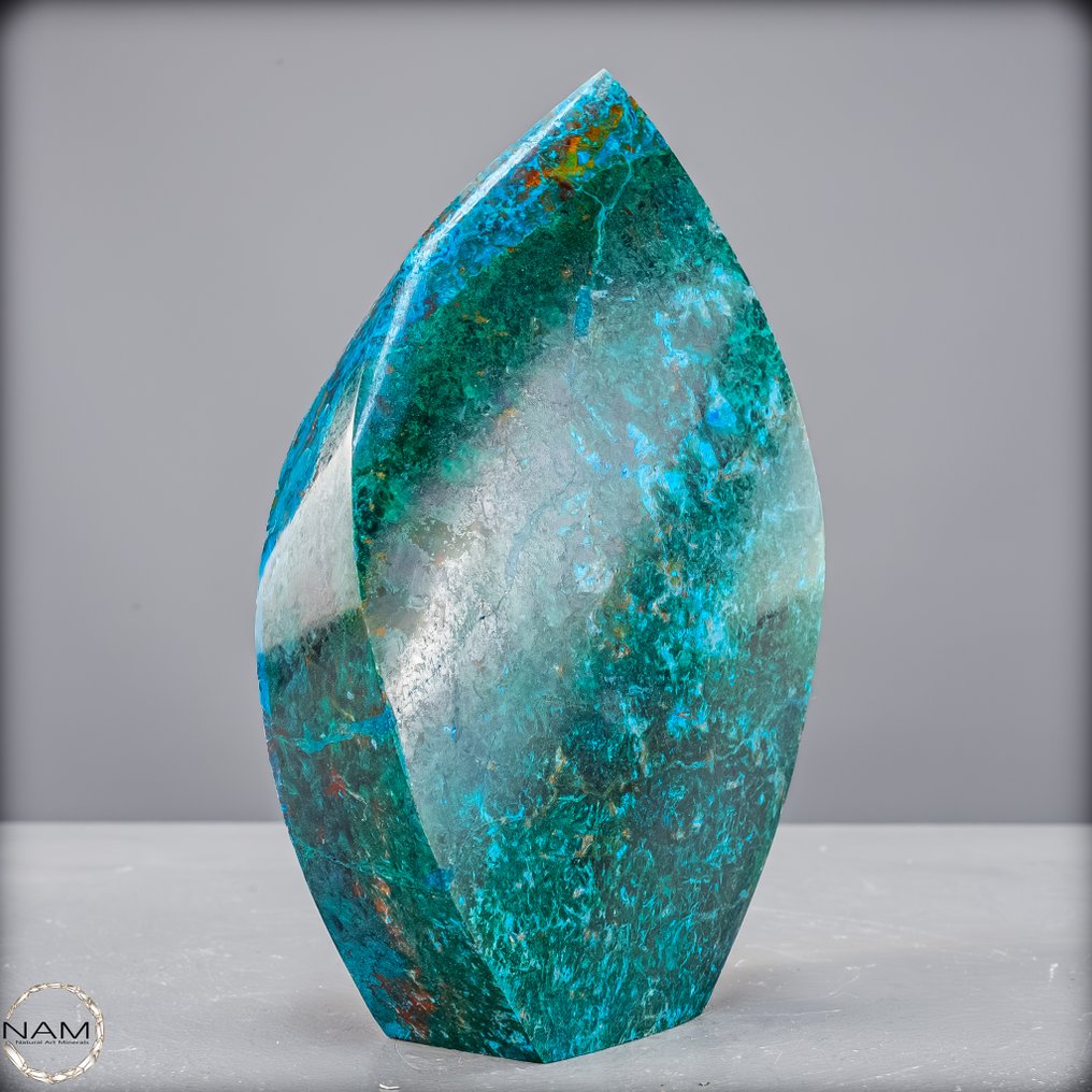 Malachite with chrysocolla freeform – gemstone of the highest quality Freeform- 1119.24 g #4.3