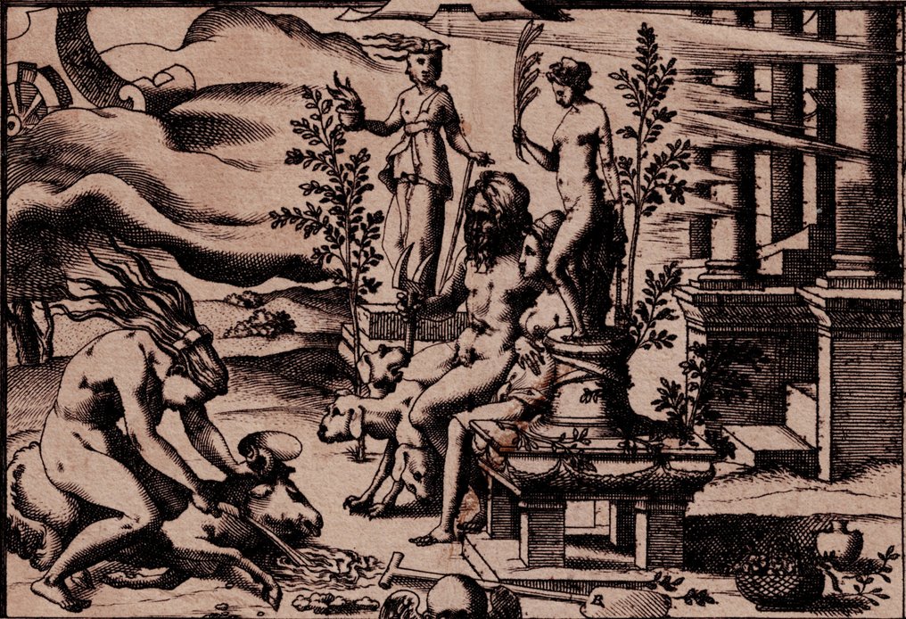 René Boyvin (1525 - .1580 ) - Medea sacrifices a ram to Hecate #3.2