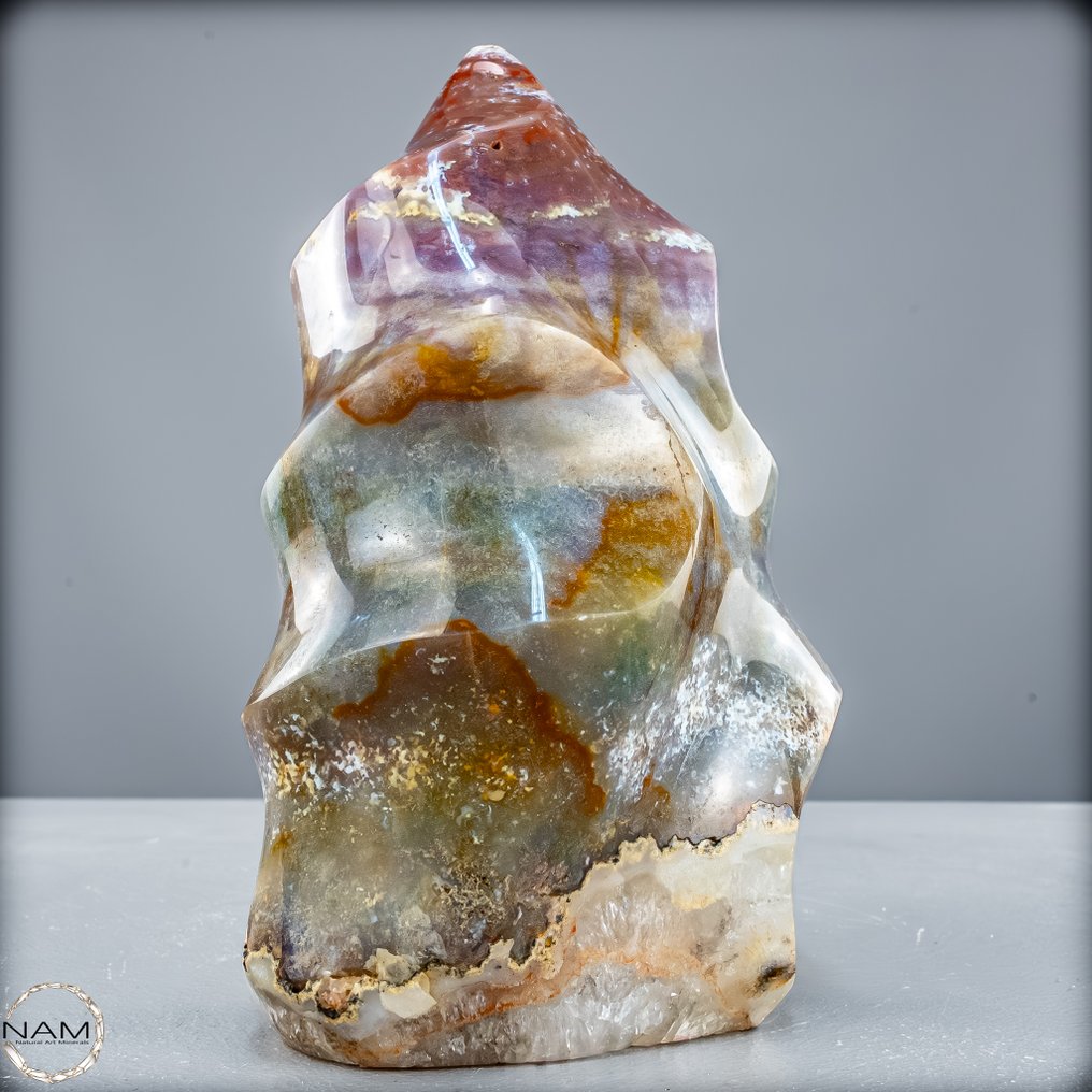 Førsteklasses naturlig meget kunstnerisk Ocean Jasper Flamme- 1777.11 g #4.3