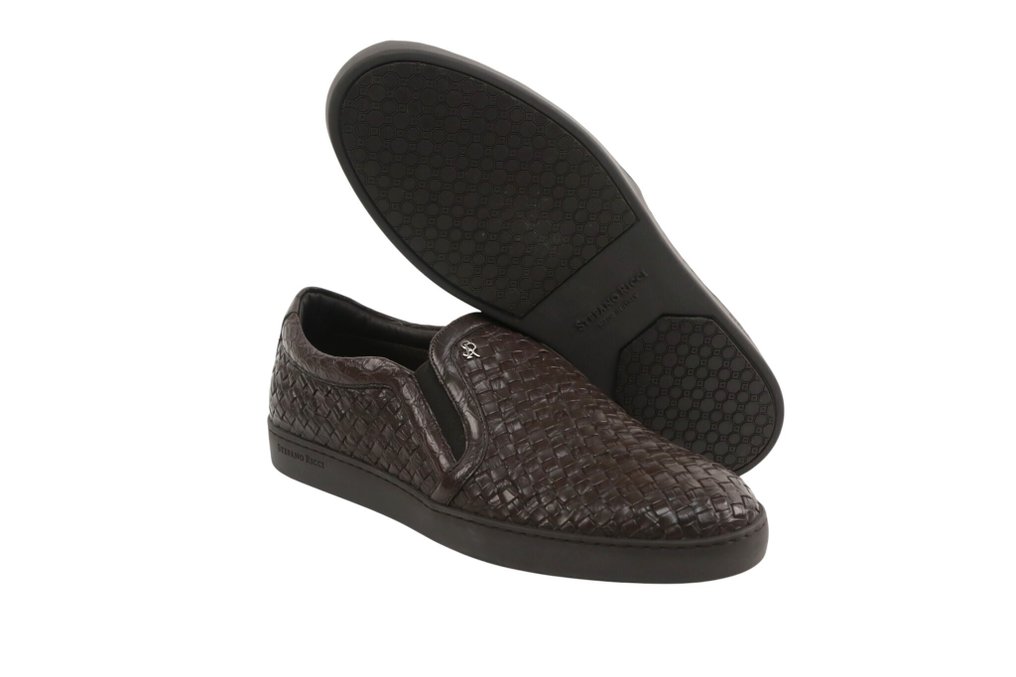 RRP 4830€ STEFANO RICCI– 100% Woven Alligator Slip-On Sneakers in Dark Brown – 9 UK - 运动鞋 - 尺寸: EU 43 - 带标签的新品 #2.1