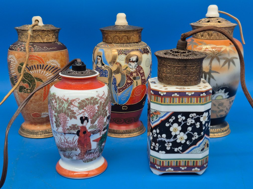 Japanische Satsuma-Porzellanlampen – Handbemalt - Lamp - Porcelain #1.0