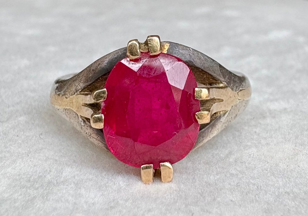 Ring - 19.2 kt. Yellow gold, Silver #1.0