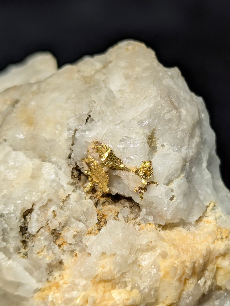 38克 - 惊艳且罕见的原生金，嵌在石英基质上——布鲁松，奥斯塔谷 标本 - 高度: 48 mm - 宽度: 29 mm- 38 g - (1) #4.3