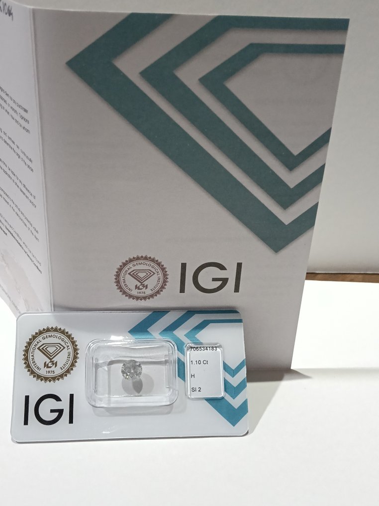 1 pcs Διαμάντι (Φυσικό) - 1.10 ct - Στρογγυλό - H - SI2 - International Gemological Institute (IGI) - EX VG VSL #3.2