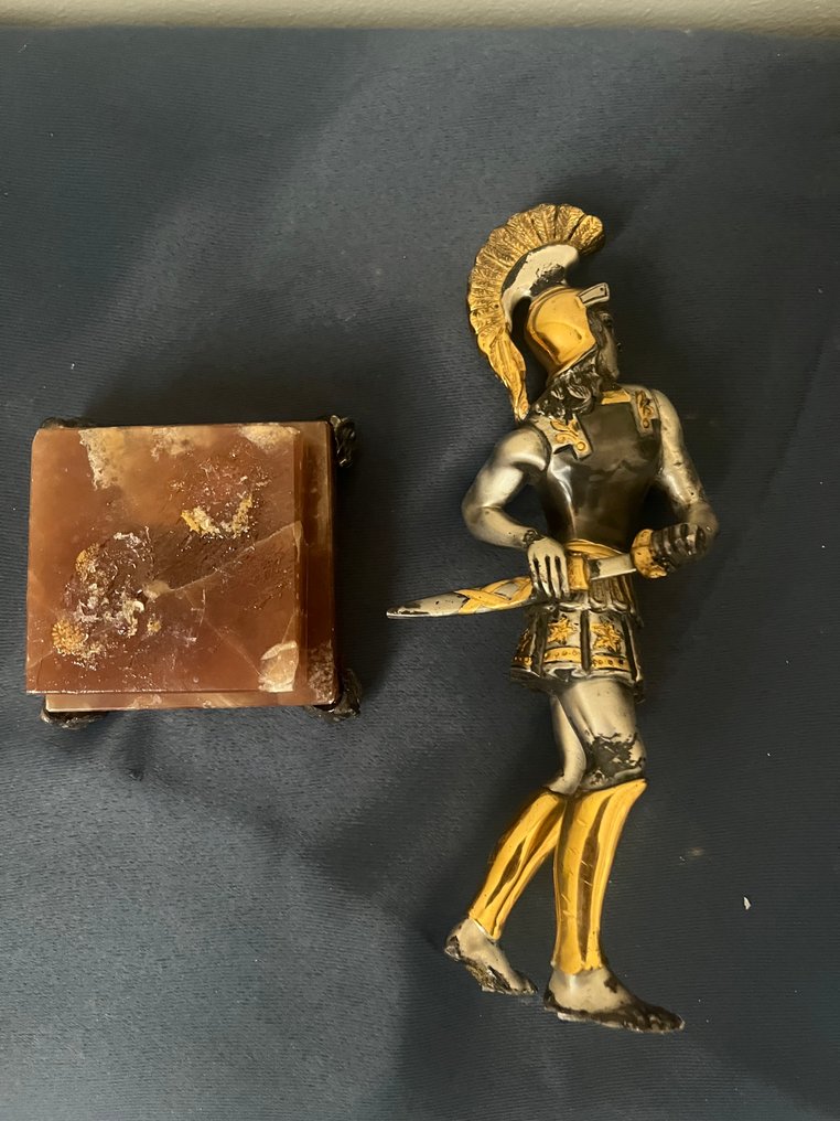 雕像 - Giuseppe Vasari (1934-2005) - Spartaan - 镀金青铜, 镀银青铜 #1.0