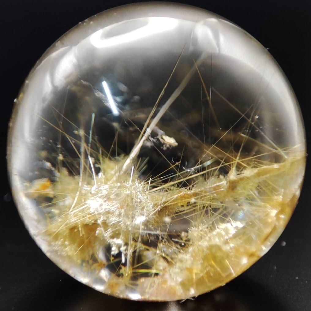 令人惊叹的天然金色针状石英 Sphere | 免运费 - 高度: 16 mm - 宽度: 16 mm- 5.39 g #2.1