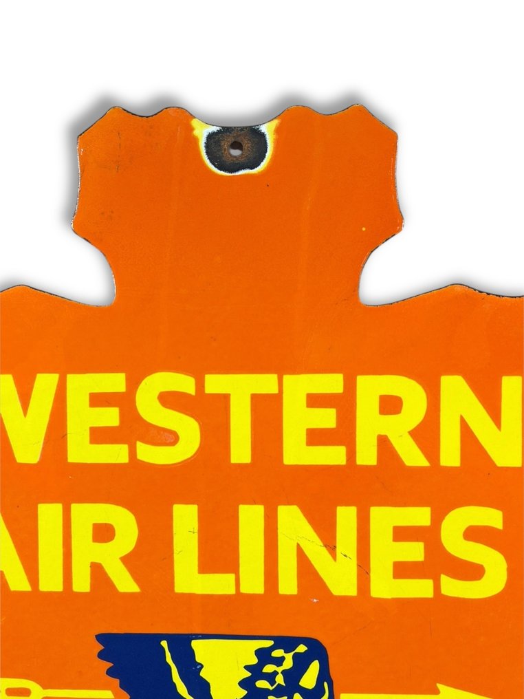 Enamel plate - XL - Western Airlines - Enamel #3.2