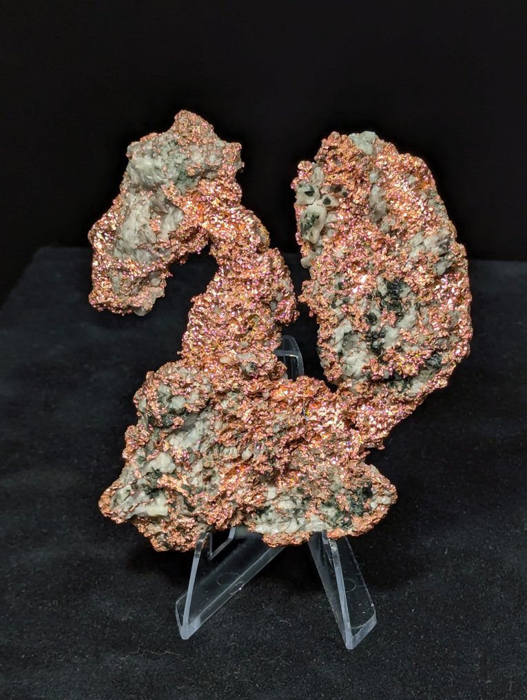 Το Σκιουράκι – 199 g - Επιπλέον φωτεινό, Native Copper, Κρυσταλλωμένη μορφή, από την Keweenaw Co. Δείγμα - Ύψος: 86 mm - Πλάτος: 76 mm- 199 g - (1) #1.0