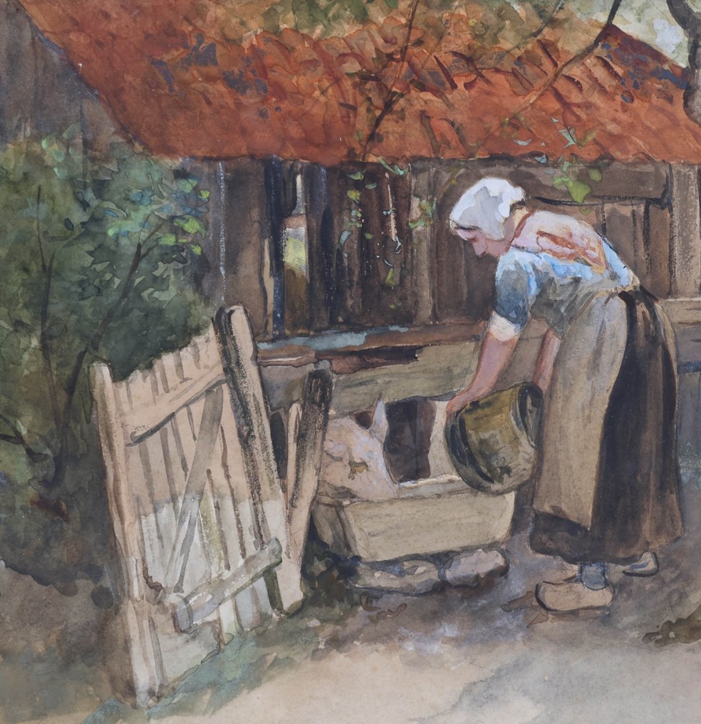 Willem Hendrik van der Nat (1864–1929) - Varkens voeren #2.1