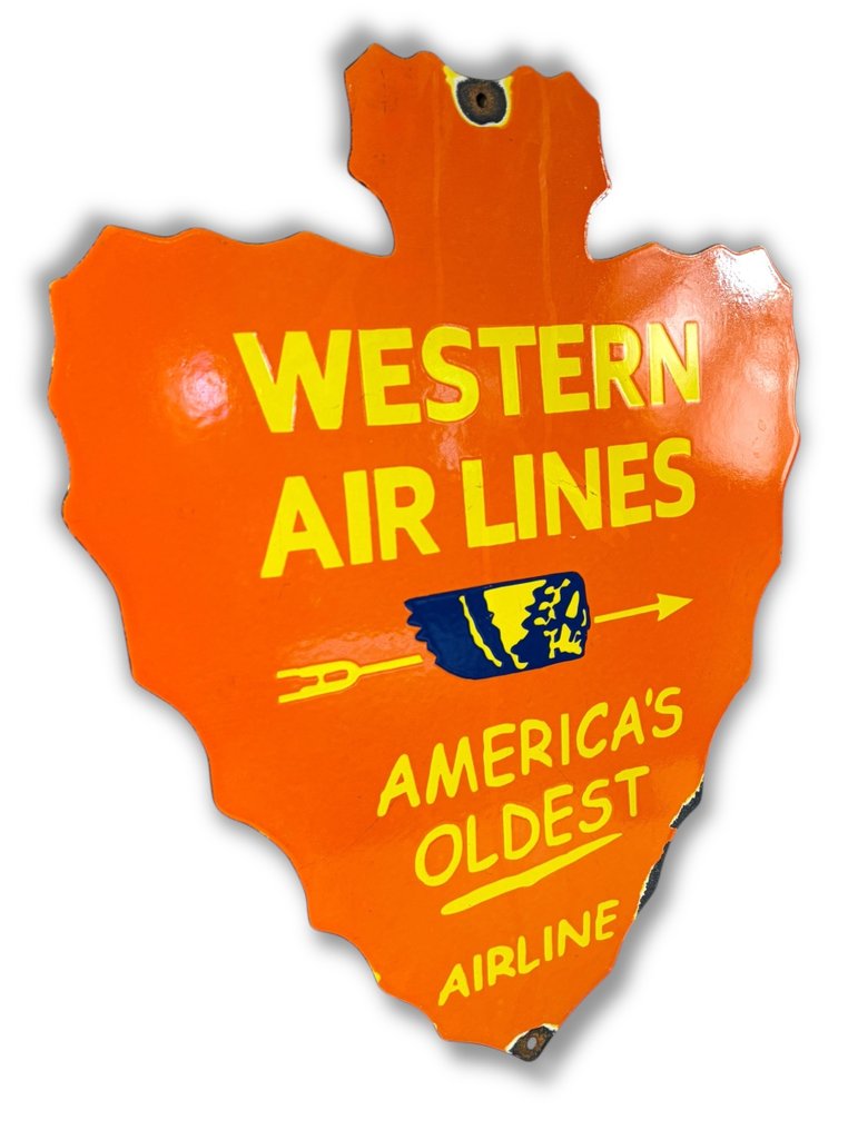 Enamel plate - XL - Western Airlines - Enamel #1.0