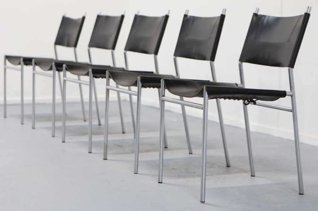 't Spectrum - Martin Visser - Καρέκλα τραπεζαρίας (5) - SE06 - Δέρμα, Χάλυβας #1.0