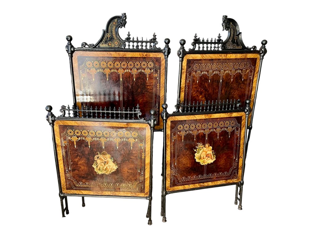 Cav. Nicola De Risi - Bett (2) - Eisen - handgemalt #1.0