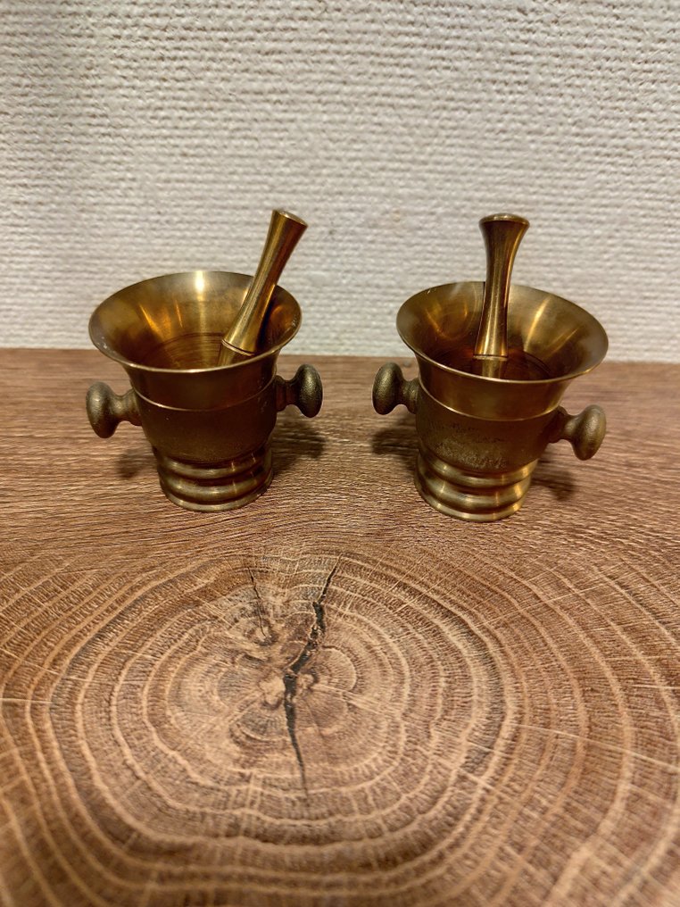 Mortel - Mässing - Vintage mässing mini mortel #3.2