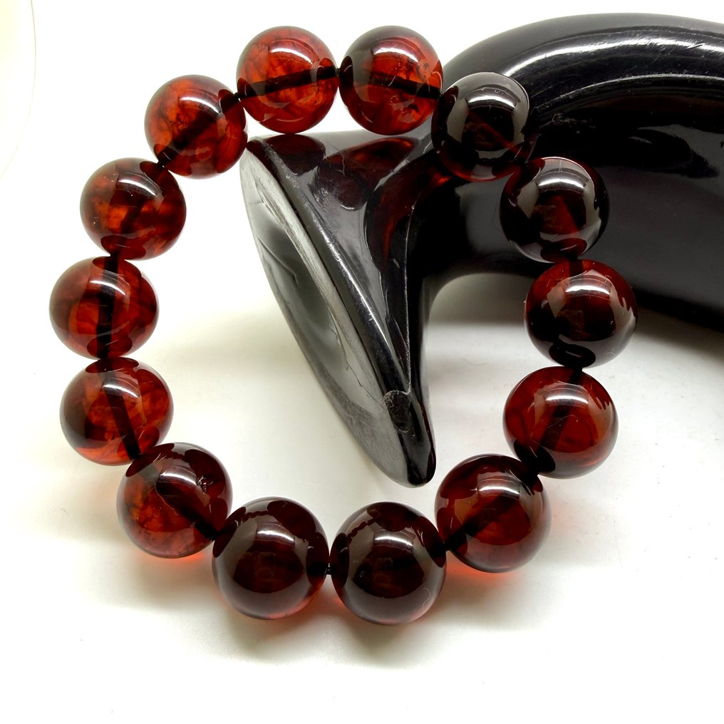 Αποκλειστικό βραχιόλι με κόκκους βόρειου πεύκου από Βαλτική, 16 mm, 32,2 g - Κεχριμπάρι - Baltic amber - succinite #1.0