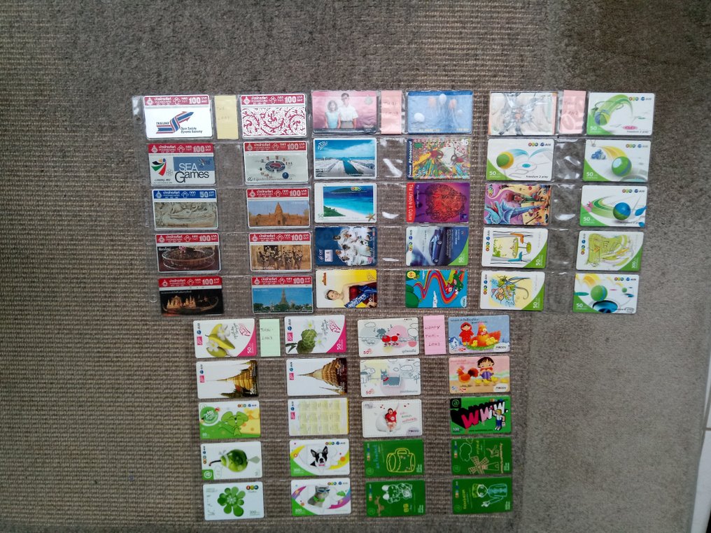 電話卡系列 - 泰国的150张电话卡，配有塑料地图 #2.1