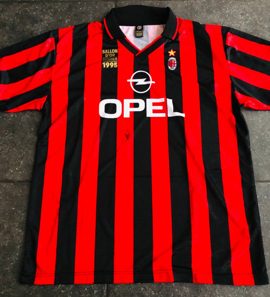 George Weah - Signed AC Milan Shirt: Home, 1995-96  #1.0