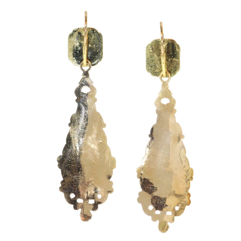Earrings - 18 kt. Yellow gold - Cameo, Victorian 1830 #4.3