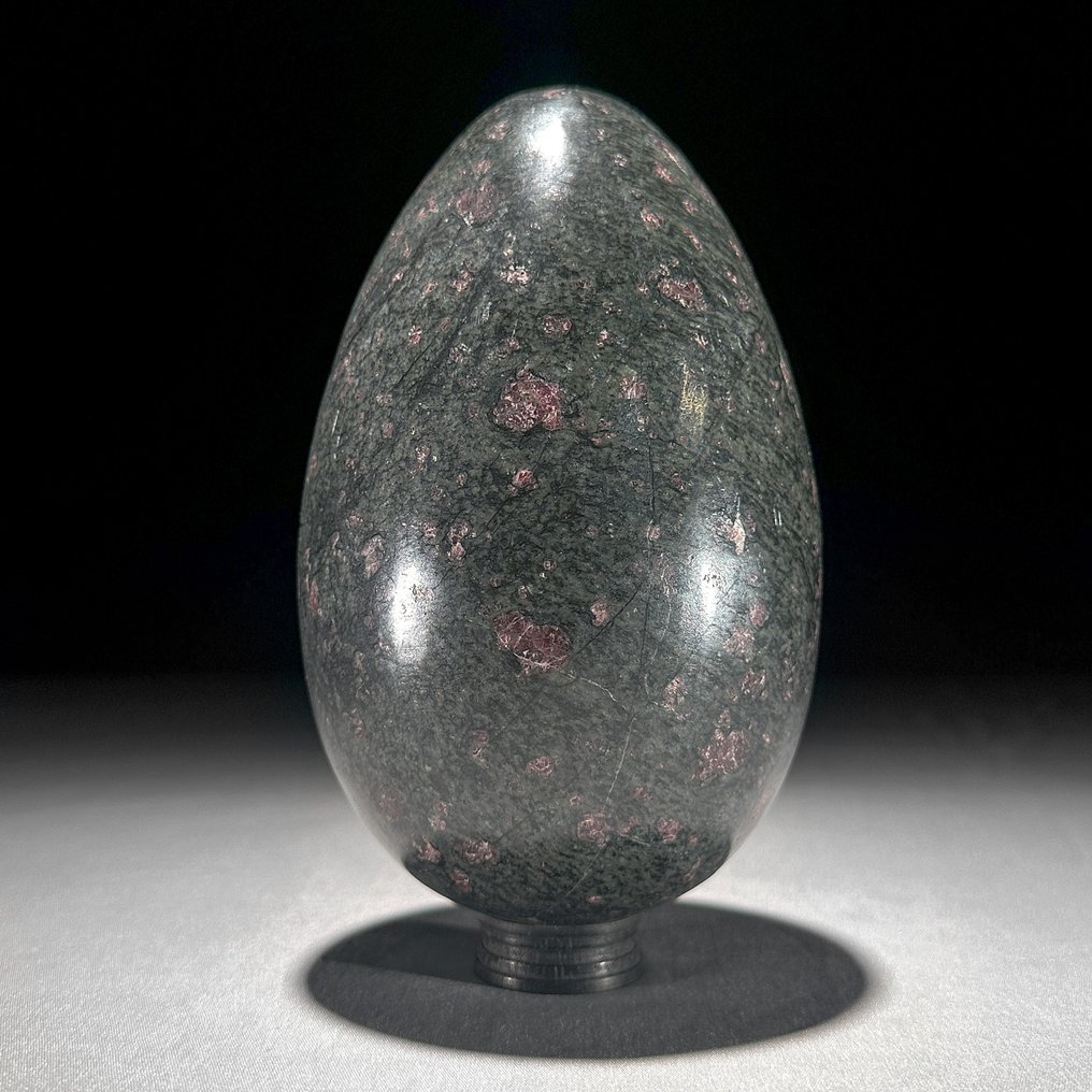 无底价 - 精彩的一对原石红宝石紫翠石 蛋形和心形,放置在定制的支架上- 3500 g - (2) #1.0