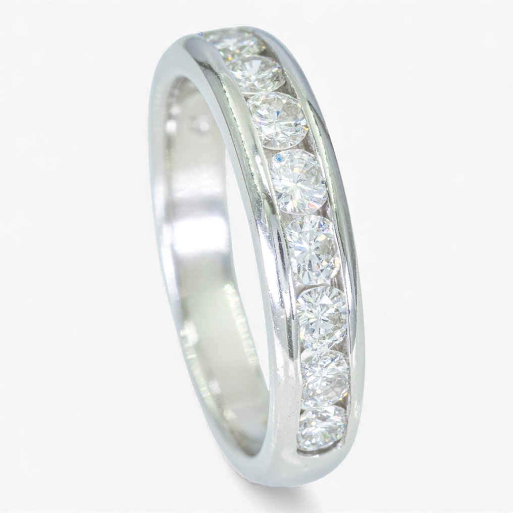 沒有保留價 - 戒指 HRD - VVS 至 VS, 鉑金 -  1.00ct. tw. 鉆石 (天然) #1.0