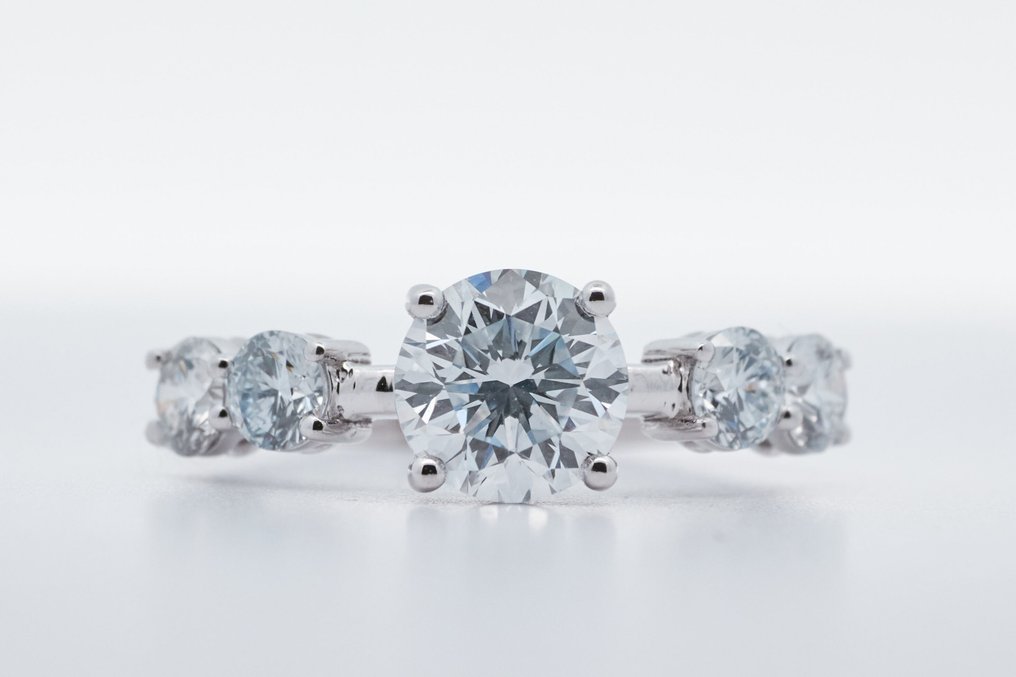 Ei pohjahintaa - Sormus - 14 kt. Valkokulta -  2.31ct. tw. Timantti (Laboratoriossa kasvatettu) - Timantti #1.0