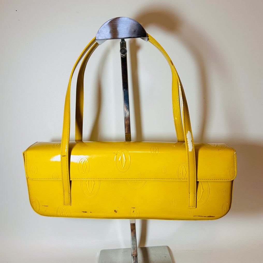 Cartier - Cartier Happy Birthday – Handbag in vernice gialla con finiture argento - Handbag #1.0