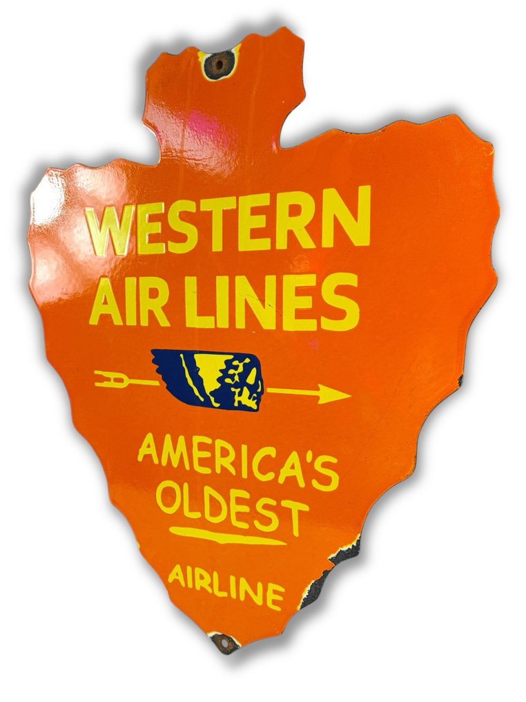 Enamel plate - XL - Western Airlines - Enamel #2.1