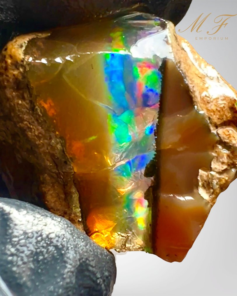 100 Karat - Natürlicher kristalliner Opal AAA+++ XXL - ungeschliffen Kristallopal von hoher Qualität - Höhe: 40 mm - Breite: 25 mm- 20 g - (1) #1.0