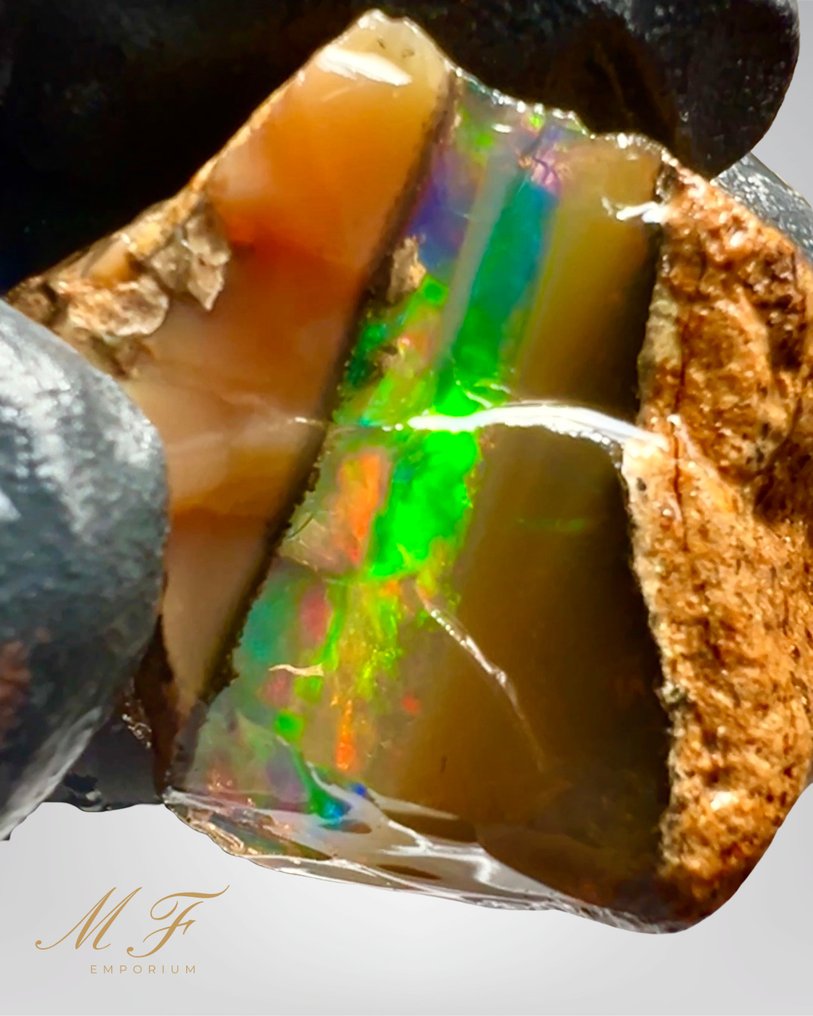 100 Karat - Natürlicher kristalliner Opal AAA+++ XXL - ungeschliffen Kristallopal von hoher Qualität - Höhe: 40 mm - Breite: 25 mm- 20 g - (1) #2.1