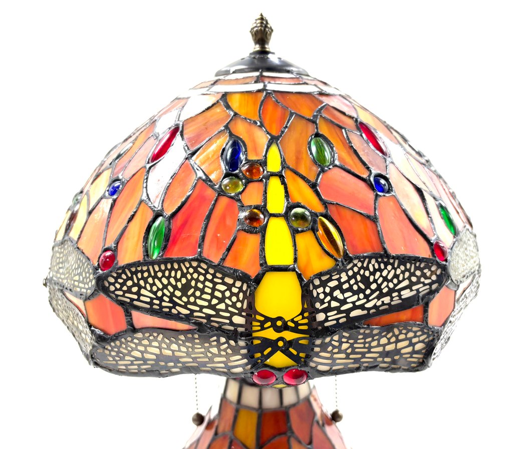 Table lamp - Yellow–Orange Stained-Glass Table Lamp in Tiffany Style - Stained Glass - Tiffany-style table lamp #4.3