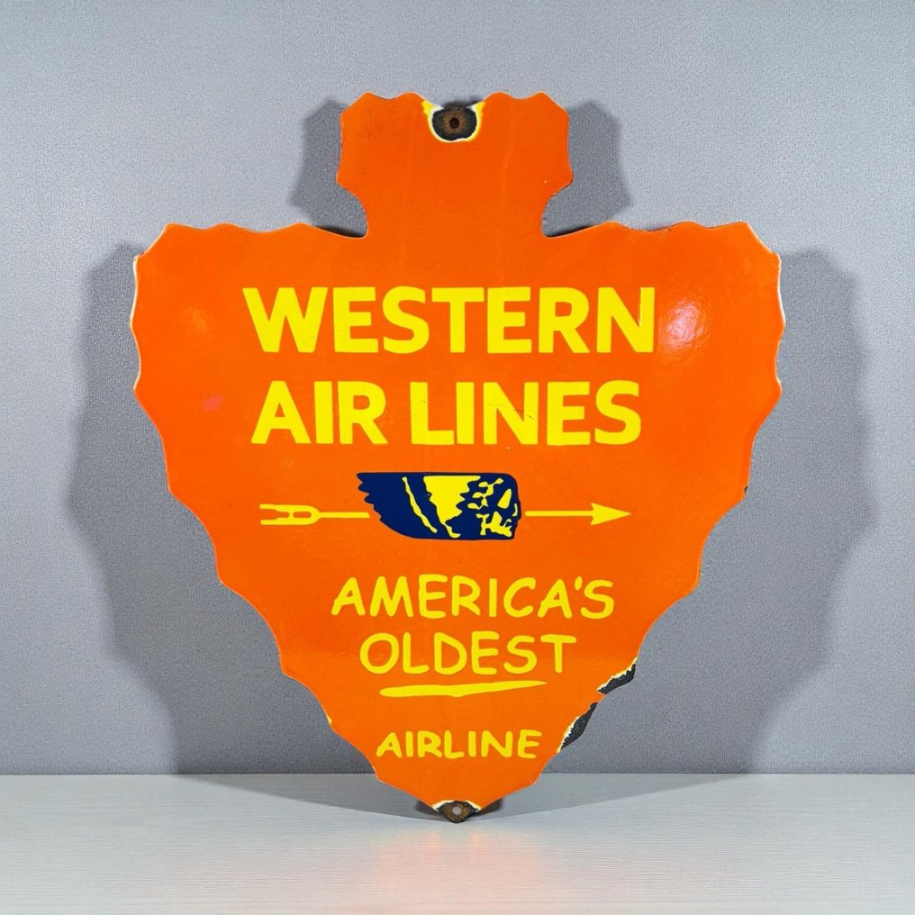 Enamel plate - XL - Western Airlines - Enamel #1.0
