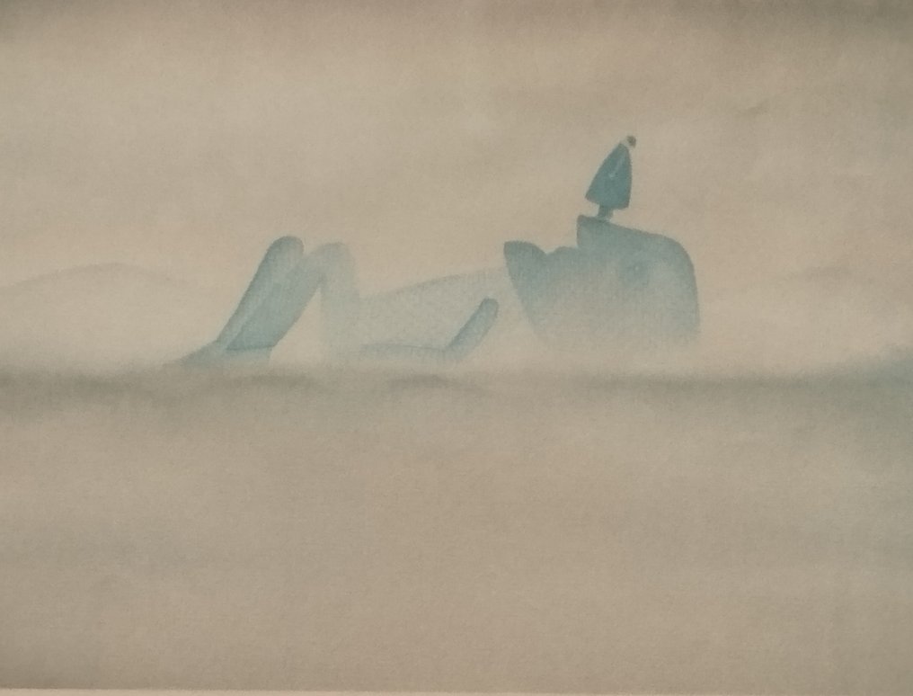 Jean-Michel Folon (1934-2005) - Homme de pierre allongé #1.0