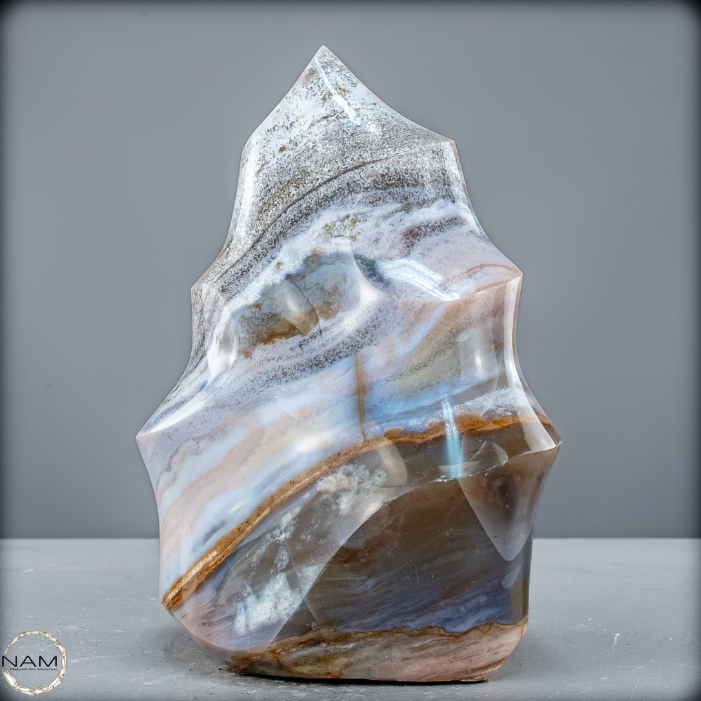 条纹玛瑙玉髓火焰——富有表现力的自然石雕 火焰- 2137.44 g #2.1