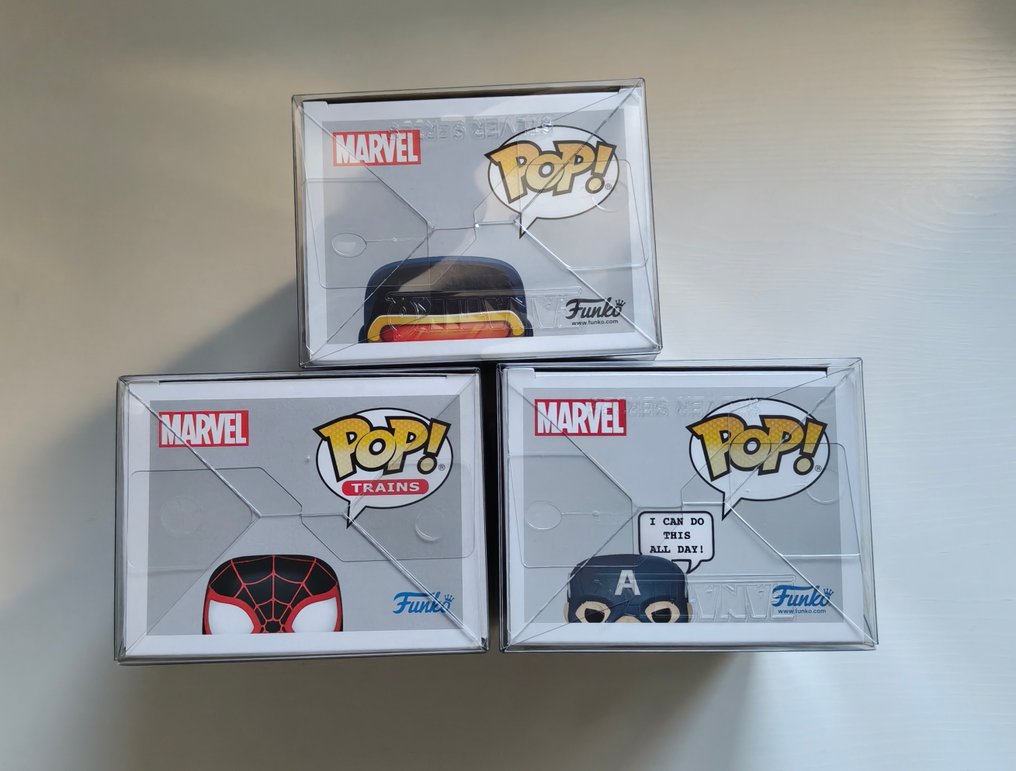 Funko - Funko Pop Cyclops; Miles Morales on Subway Car; Captain America #4.3