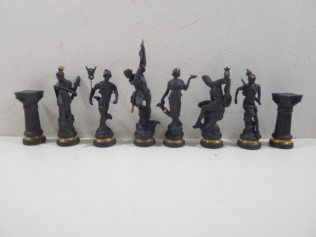 Franklin mint jeu d'échecs les dieux avec coffret échiquier en biscuit - 国际象棋套装 - les dieux - 饼干 #2.1