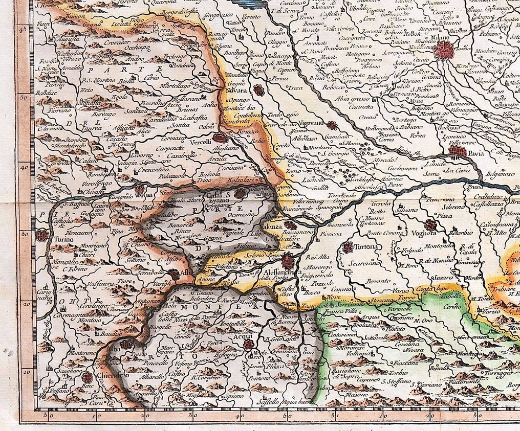 Italy - Lombardy; T. Salmon - Stato di Milano e i suoi confini - 1721-1750 #3.2