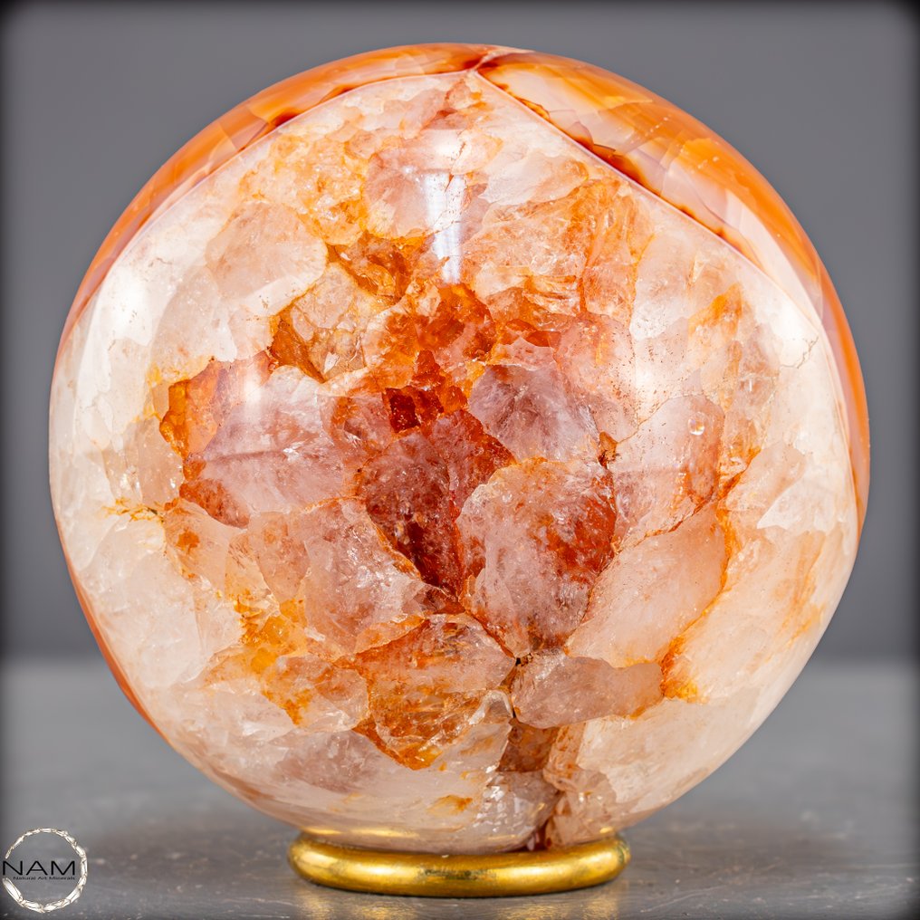 令人惊叹的珊瑚玉球 一场能量与色彩的烟火- 1347.11 g #4.3