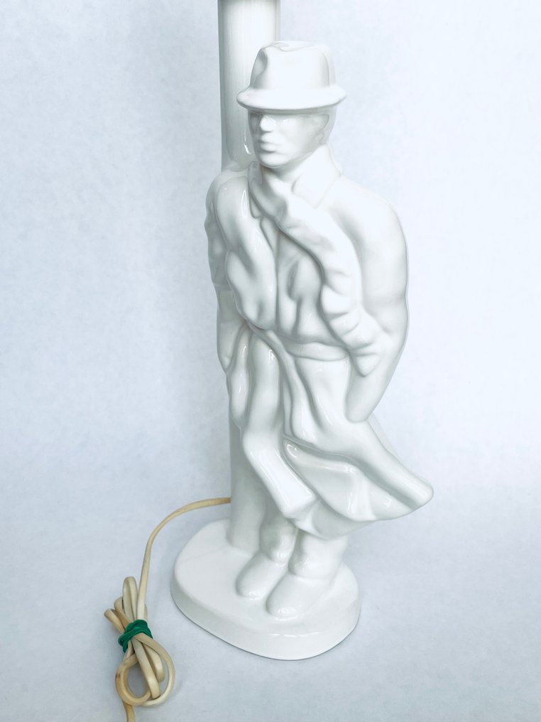 Table lamp - Ceramic - Ceramic sculpture lamp in the shape of a man in a suit - Detective #3.2