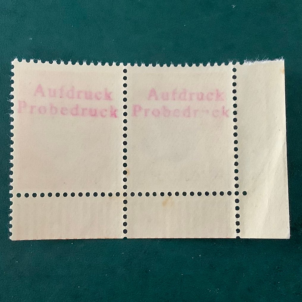德国 - 本地邮政区 1945 - 阿尔滕堡：8派成对，带有黑色和蓝色的黑色处理测试。 - Michel #4.3